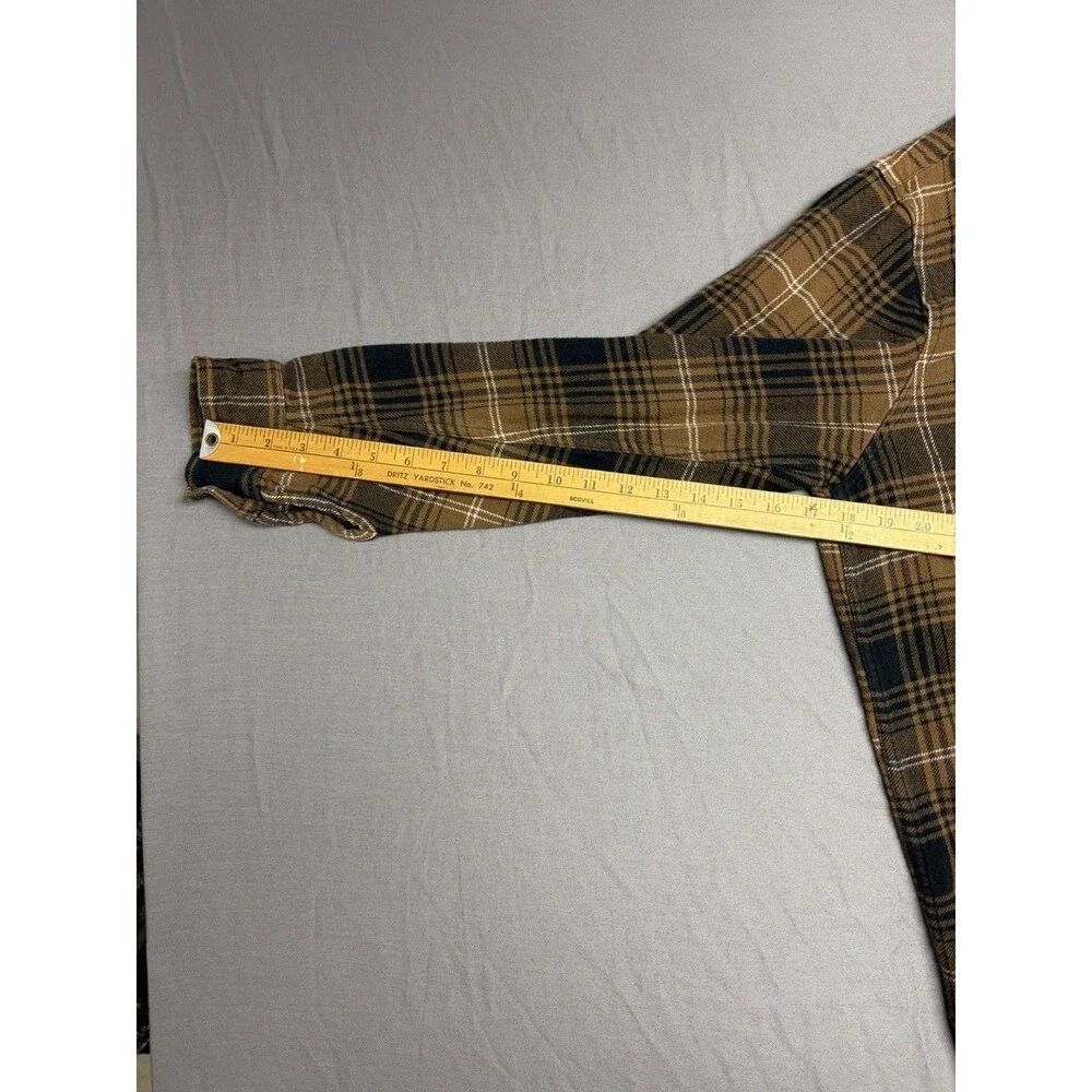 Levi's Men's Size L Brown/Black Plaid Flannel Cotton Relaxed Button-Up Shirt